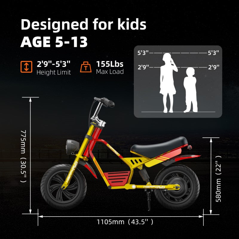 Happyrun Pulse 7 Kids Electric Bike Motorcycle Children Ebike