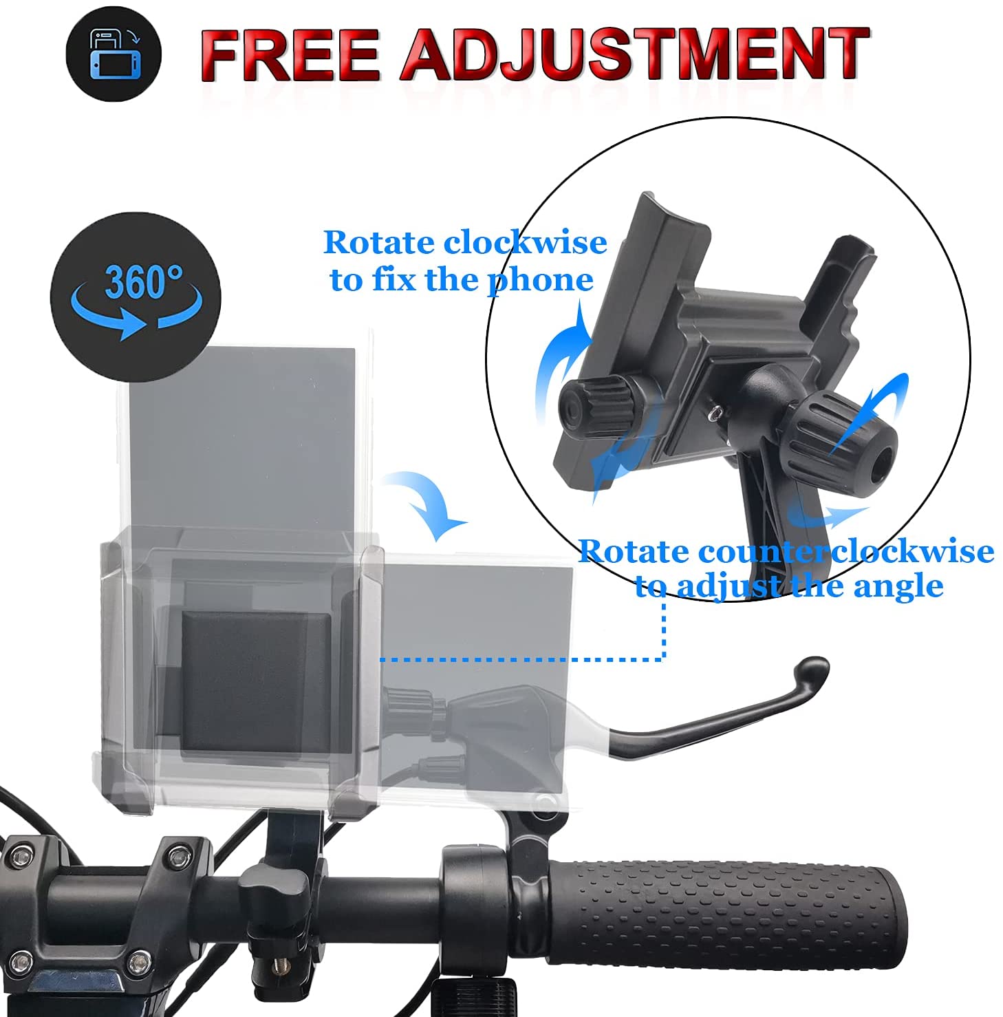 Vitilan 360° Rotation Adjustable Universal Bike Accessories Bike Phone Holder