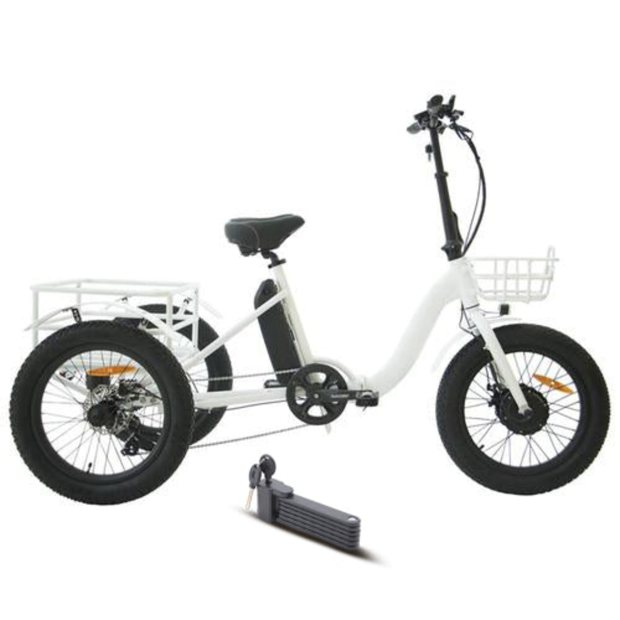 Eunorau 500W 20" Trike Fat Tire Folding Electric Tricycle - Electrocruisers