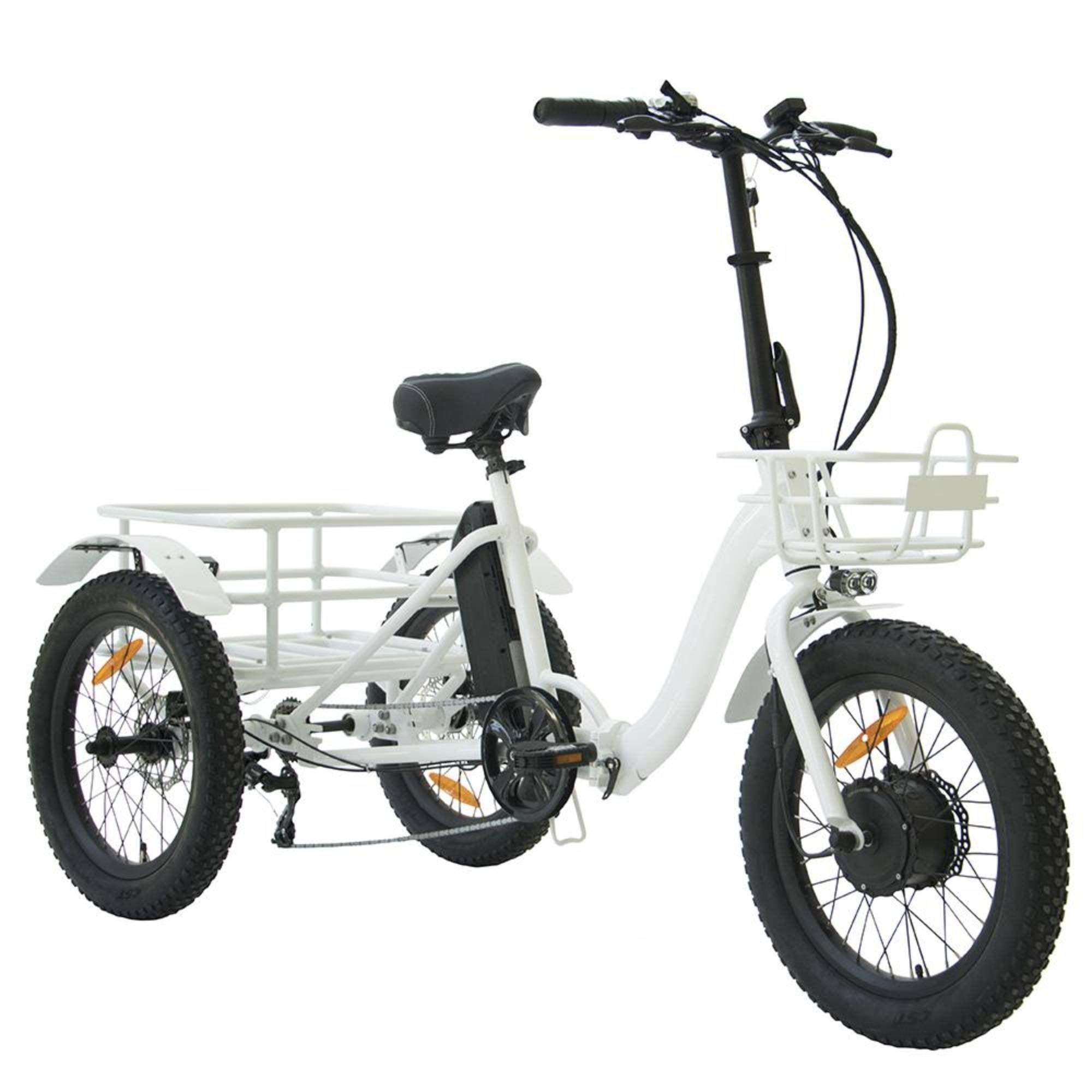 Eunorau 500W 20" Trike Fat Tire Folding Electric Tricycle - Electrocruisers