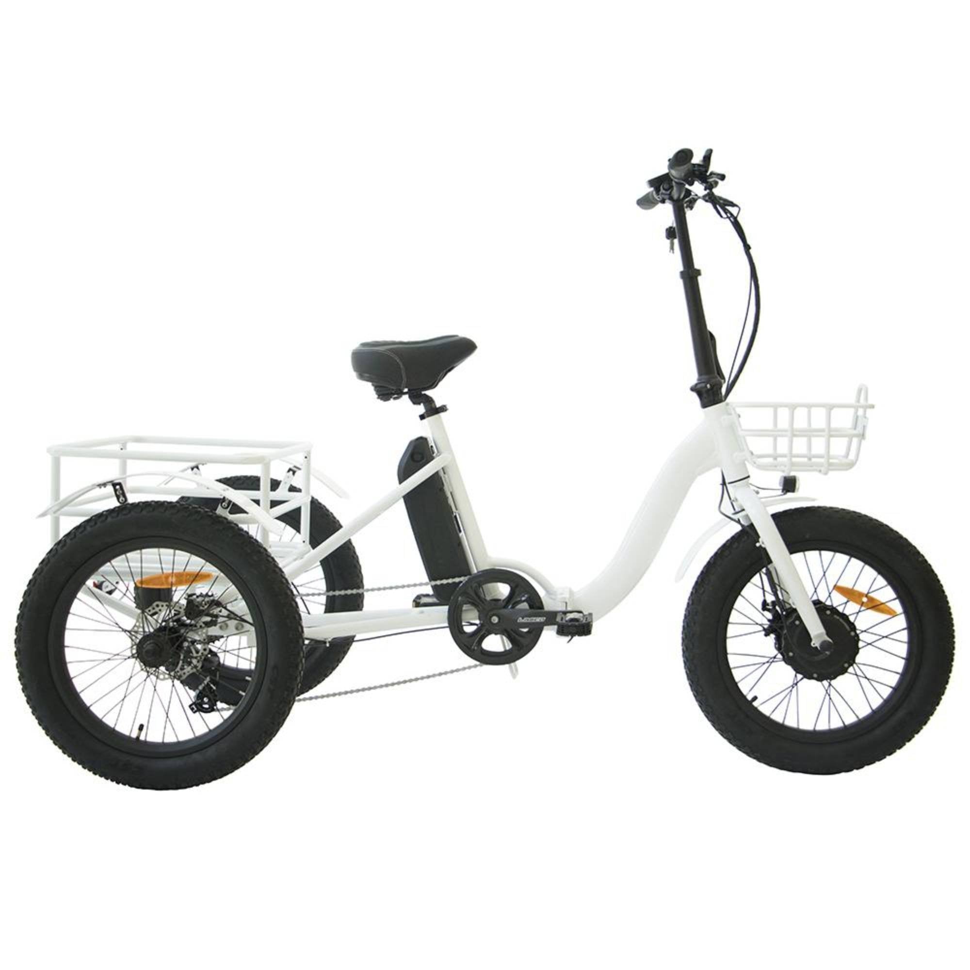 Eunorau 500W 20" Trike Fat Tire Folding Electric Tricycle - Electrocruisers