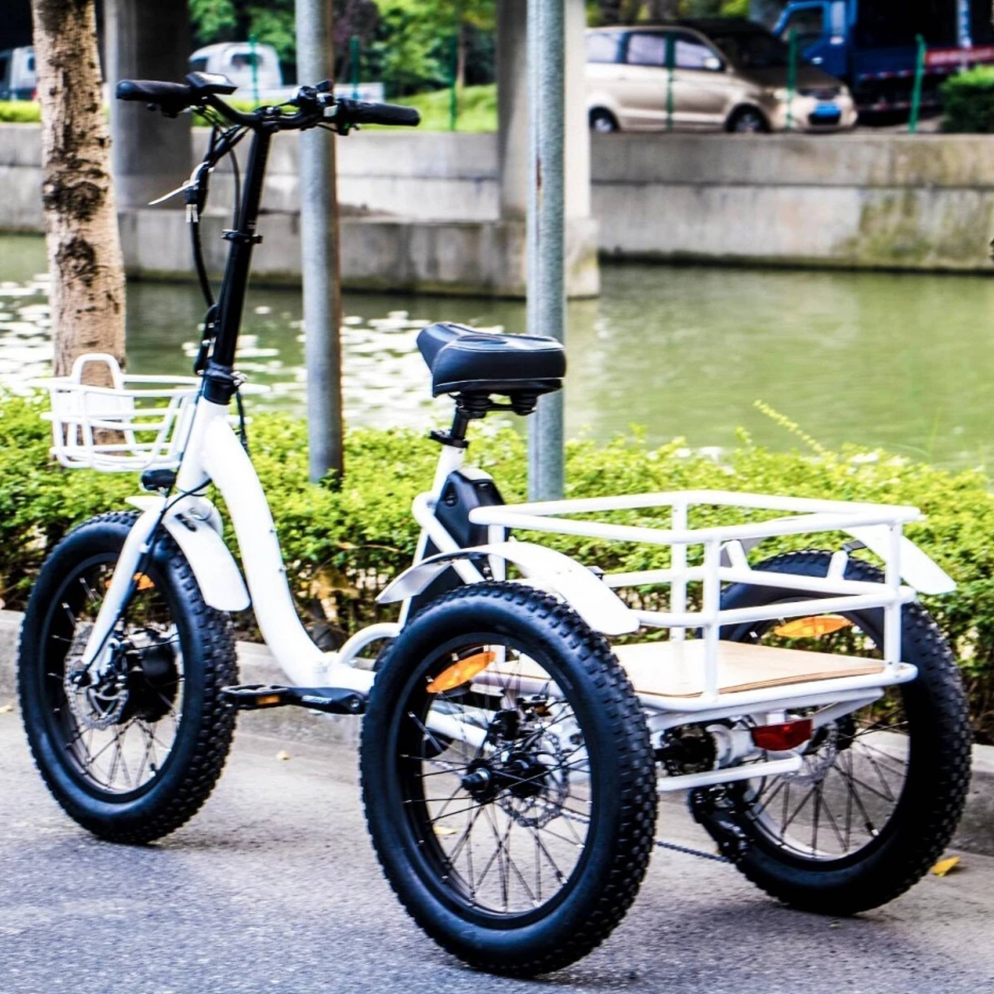 Eunorau 500W 20" Trike Fat Tire Folding Electric Tricycle - Electrocruisers